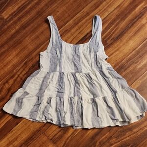 American Eagle Outfitters Gray Tiered Tank Top